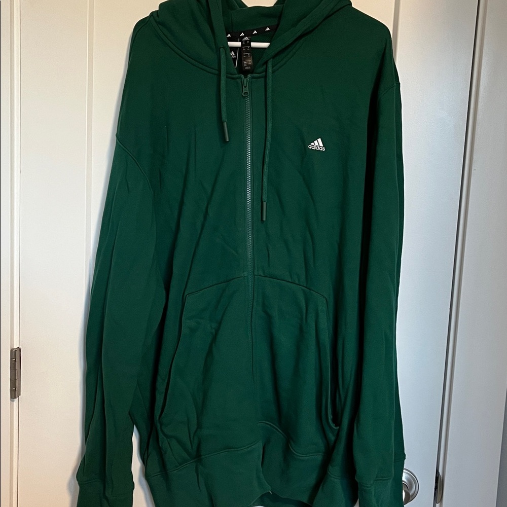 Adidas Forest Green Hoodie with Zipper